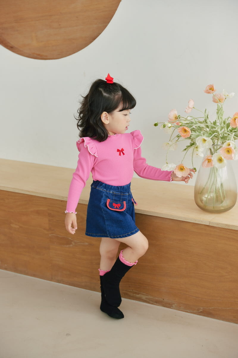 Orange Mom - Korean Children Fashion - #childrensboutique - Ribbon Tee - 3