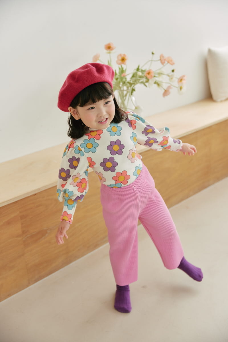 Orange Mom - Korean Children Fashion - #designkidswear - Puff Flower Tee - 9