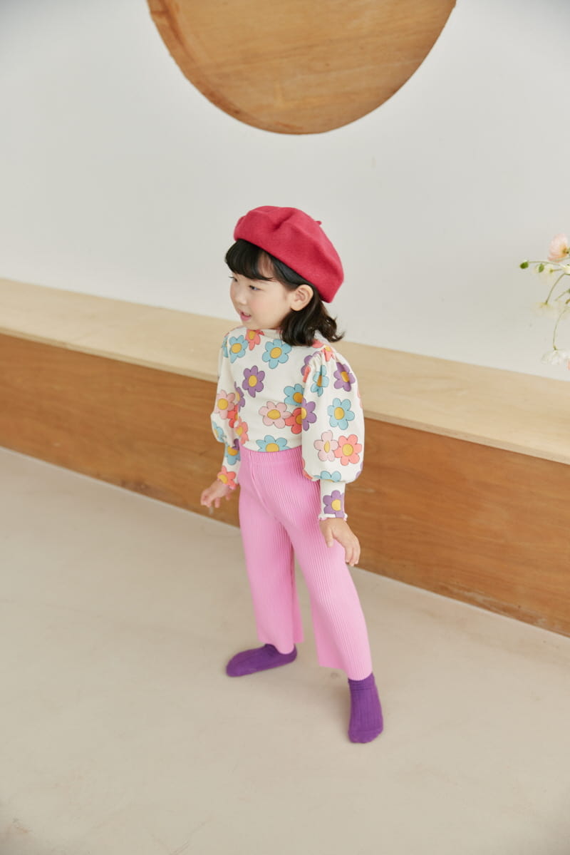 Orange Mom - Korean Children Fashion - #discoveringself - Puff Flower Tee - 10