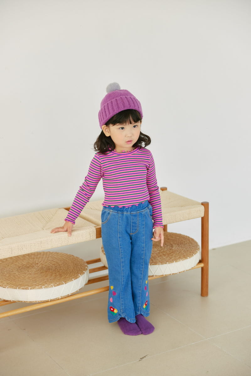 Orange Mom - Korean Children Fashion - #discoveringself - Heart Flower Pants - 9