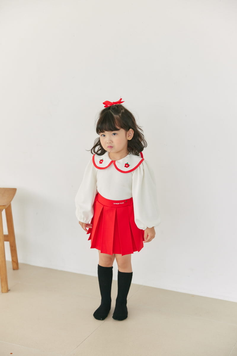Orange Mom - Korean Children Fashion - #kidsshorts - Cherry Skirt Pants - 2