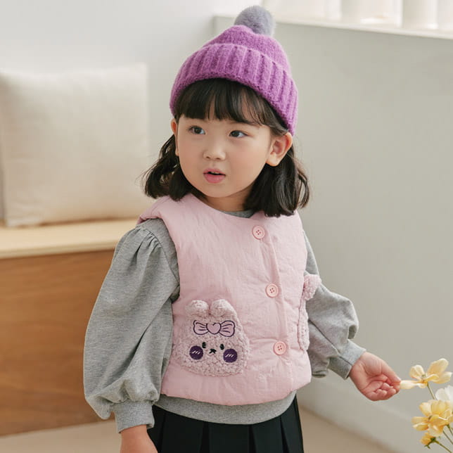 Orange Mom - Korean Children Fashion - #kidsstore - Rabbit Pocket Padding Vest