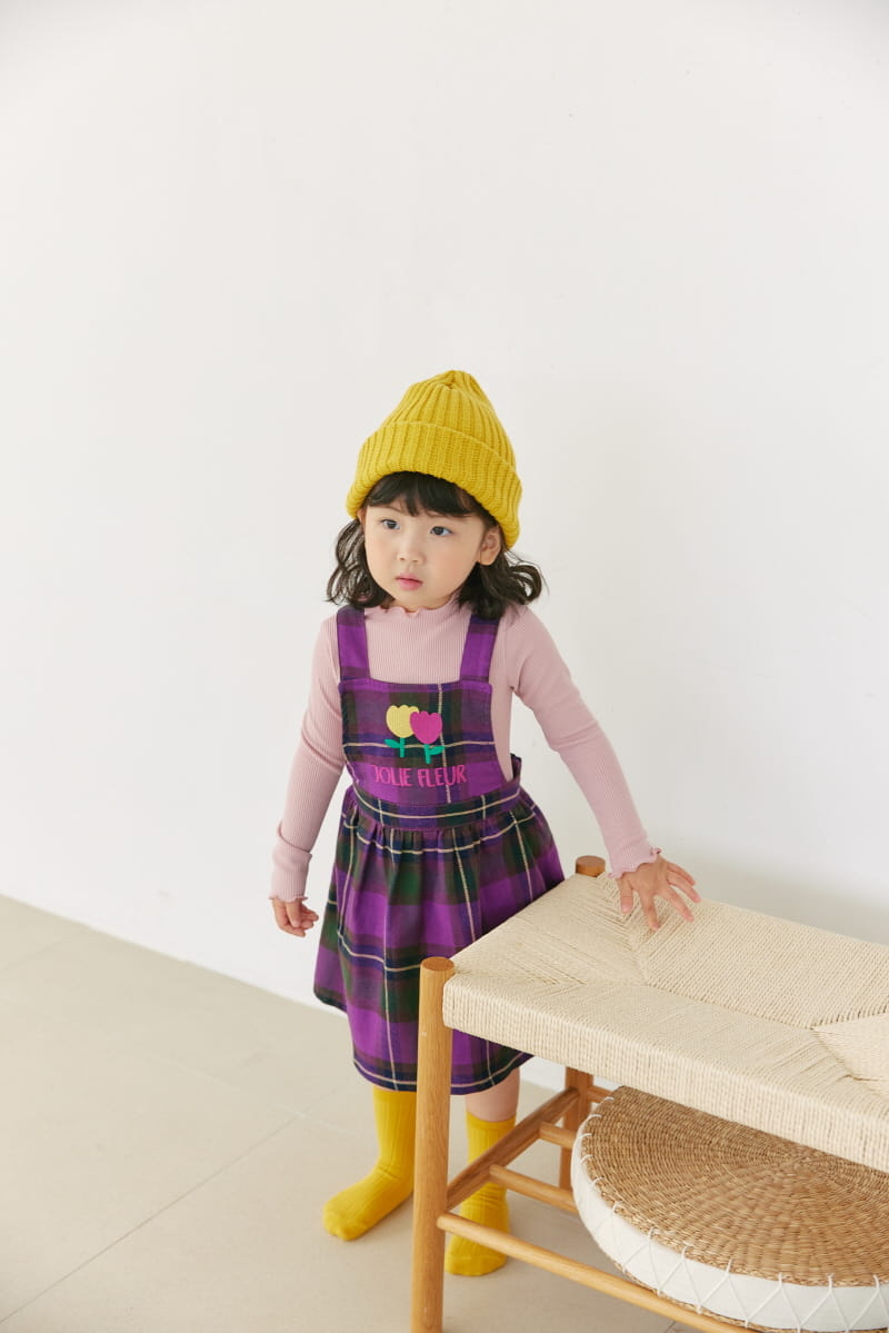 Orange Mom - Korean Children Fashion - #kidzfashiontrend - Check Dungarees One-piece - 5