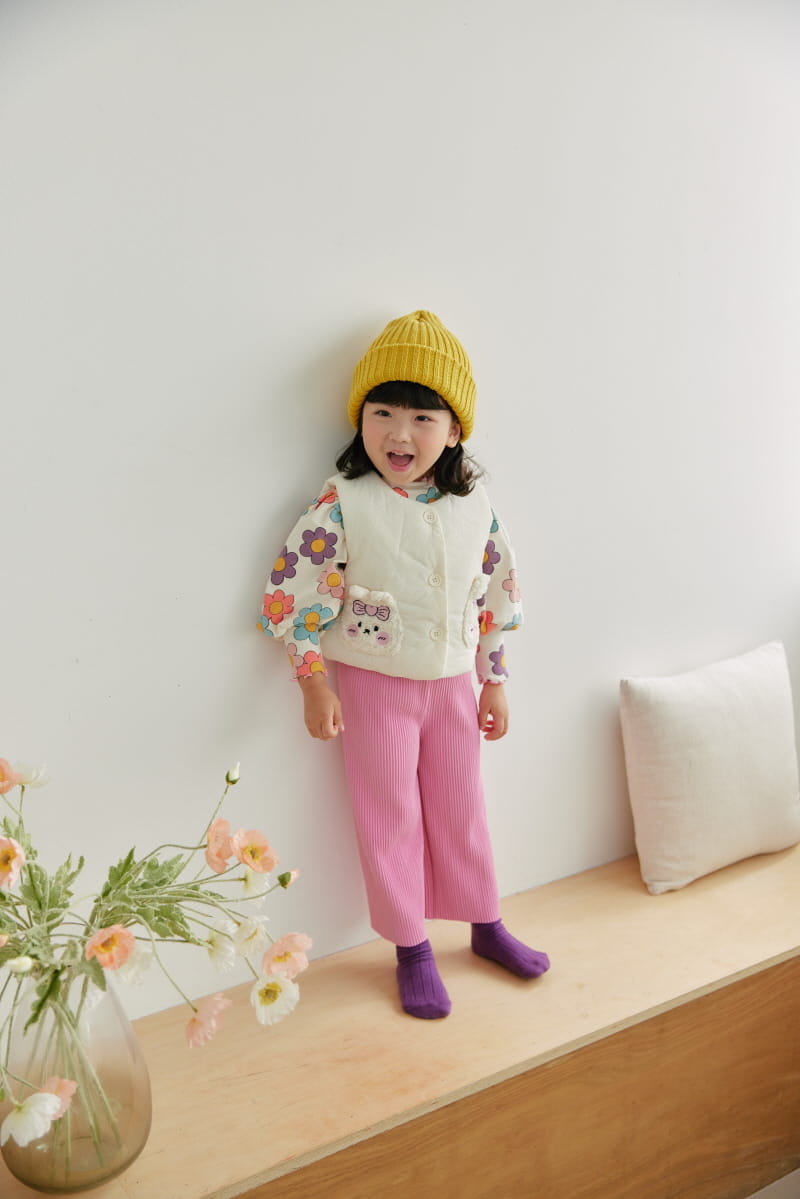 Orange Mom - Korean Children Fashion - #kidzfashiontrend - Rabbit Pocket Padding Vest - 2