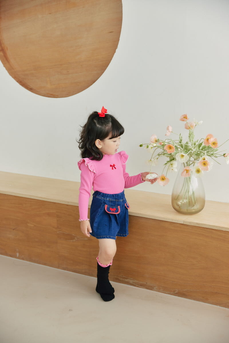 Orange Mom - Korean Children Fashion - #kidzfashiontrend - Ribbon Bear Skirt Pants - 3
