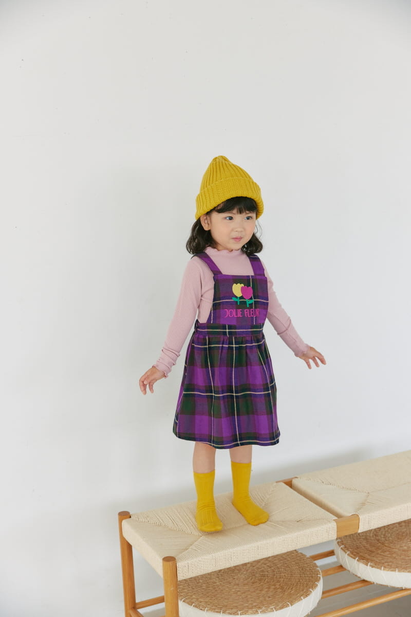 Orange Mom - Korean Children Fashion - #magicofchildhood - Check Dungarees One-piece - 8