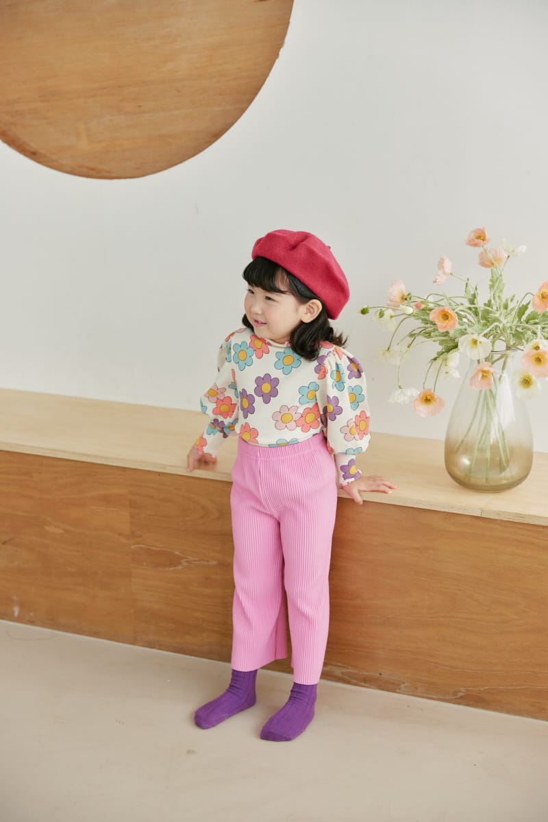 Orange Mom - Korean Children Fashion - #prettylittlegirls - Puff Flower Tee - 3