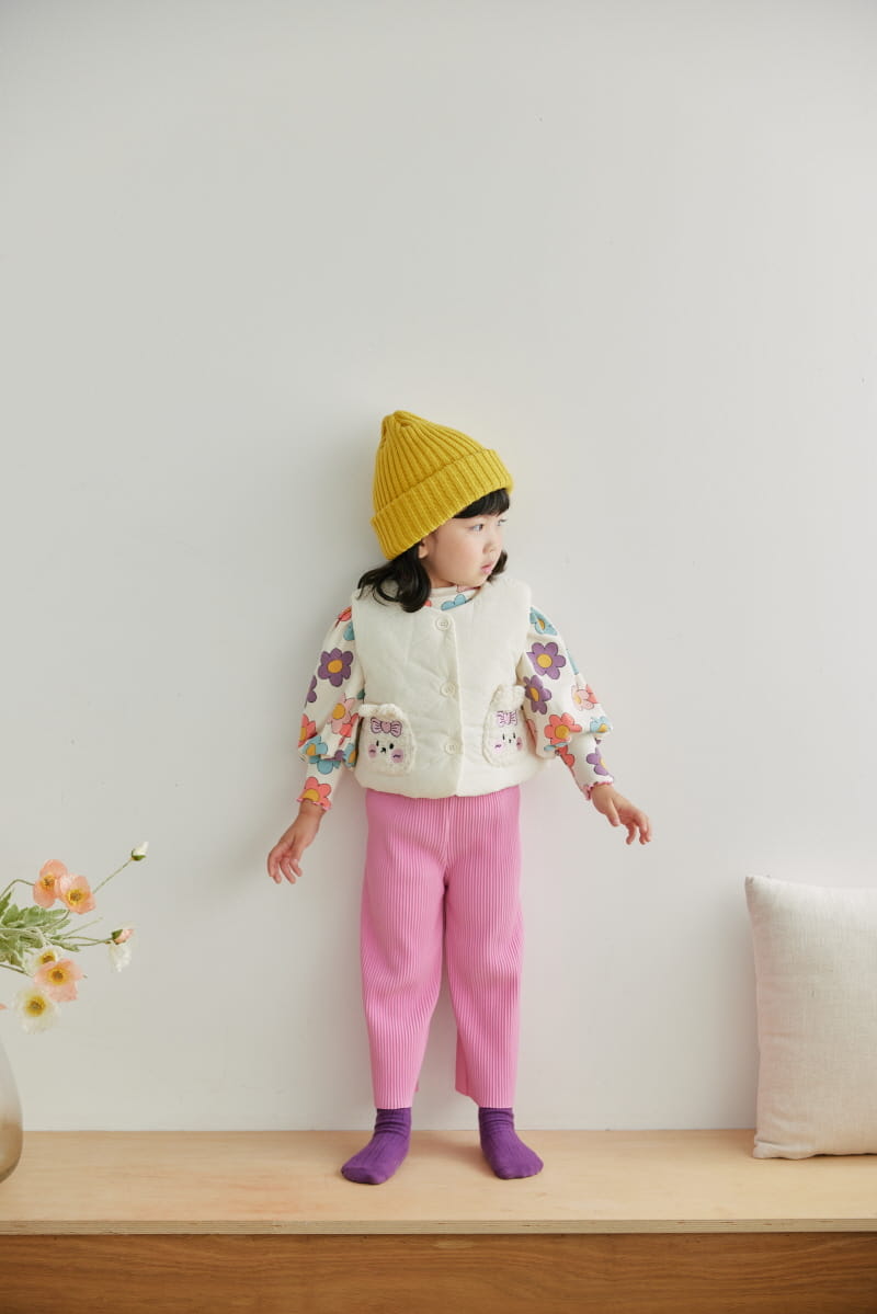 Orange Mom - Korean Children Fashion - #stylishchildhood - Rabbit Pocket Padding Vest - 10