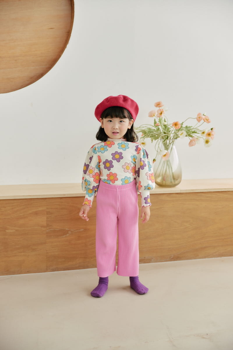 Orange Mom - Korean Children Fashion - #stylishchildhood - Puff Flower Tee - 6