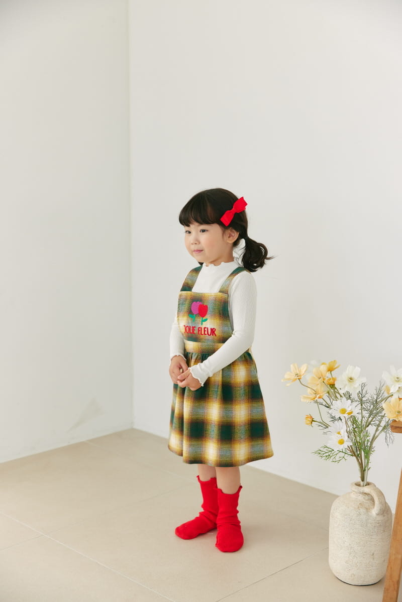 Orange Mom - Korean Children Fashion - #todddlerfashion - Check Dungarees One-piece - 11