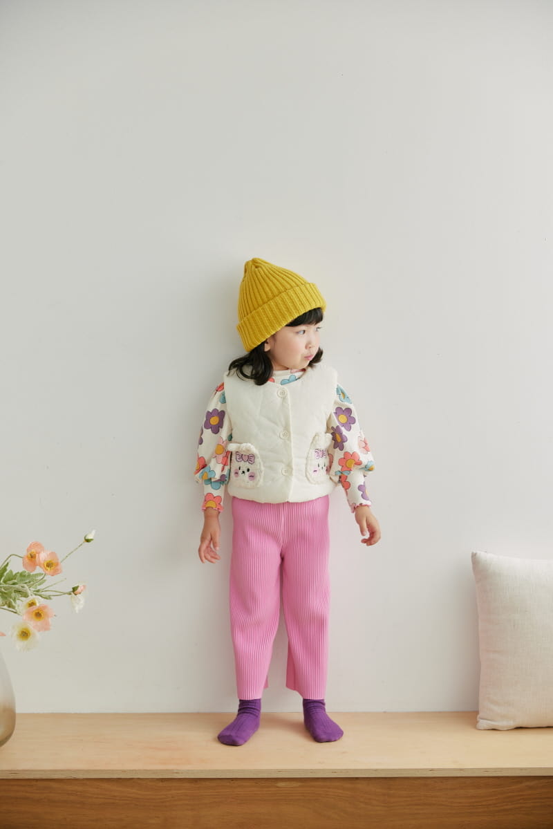 Orange Mom - Korean Children Fashion - #toddlerclothing - Rabbit Pocket Padding Vest - 9