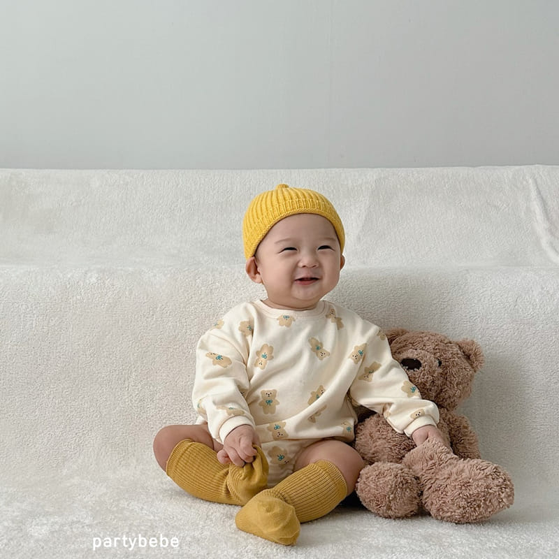 Party Kids - Korean Baby Fashion - #babywear - Ribbon Bear Bodysuit - 7