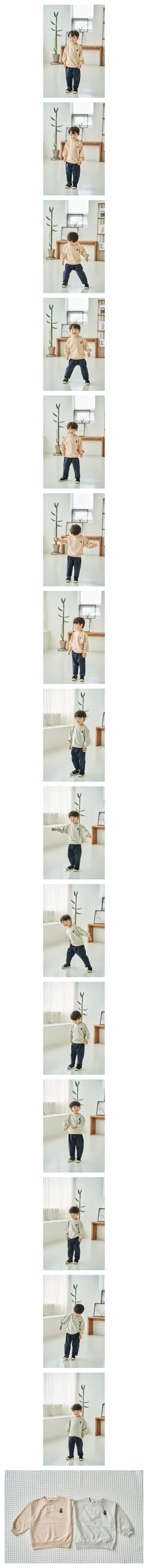 Pepper Mint - Korean Children Fashion - #childrensboutique - Muzi Bear Sweatshirt