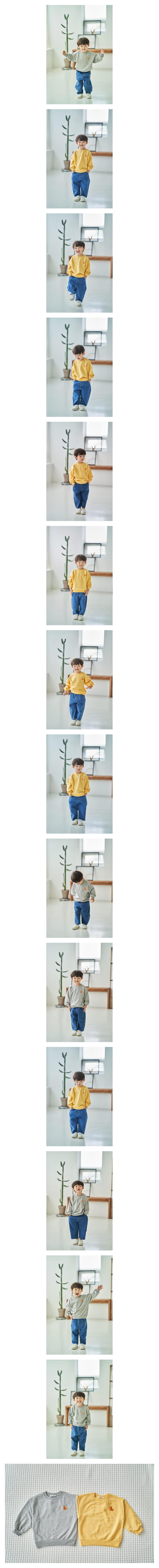 Pepper Mint - Korean Children Fashion - #prettylittlegirls - Dino Embrodiery Sweatshirt