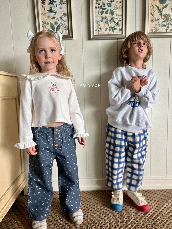 Poisson - Korean Children Fashion - #kidsshorts - Check Rib Pants - 2