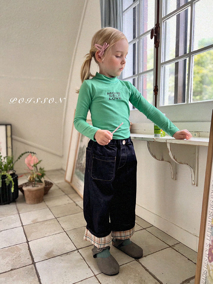 Poisson - Korean Children Fashion - #kidsshorts - Tori Check Jeans