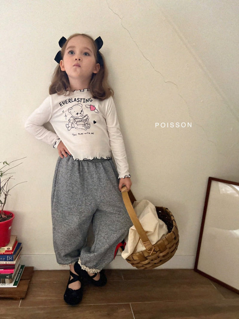 Poisson - Korean Children Fashion - #prettylittlegirls - Angel Bear Crop Tee - 6