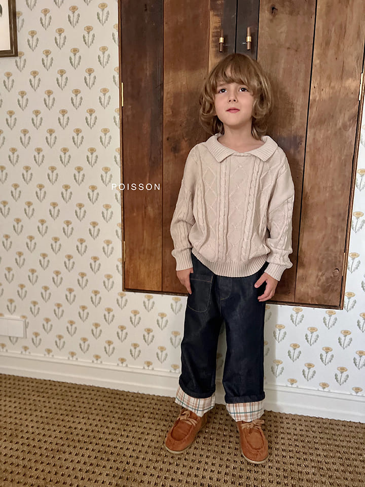 Poisson - Korean Children Fashion - #todddlerfashion - Tori Check Jeans - 9
