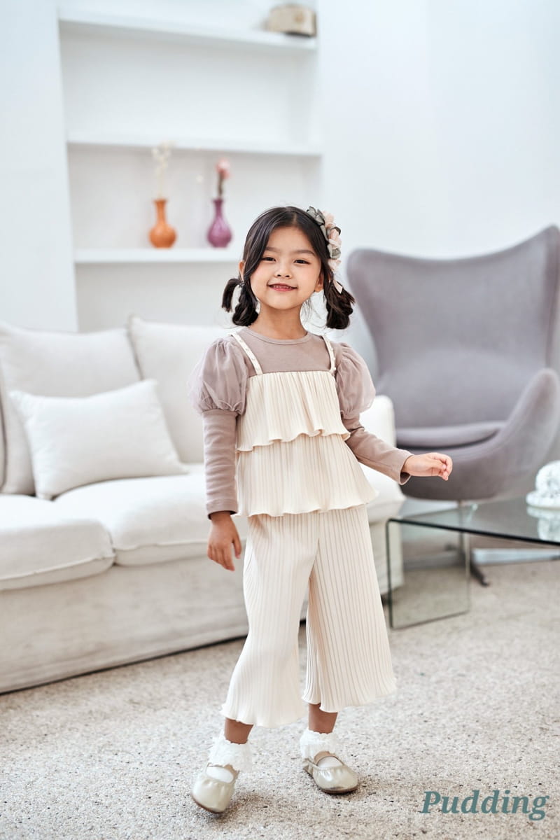 Pudding - Korean Children Fashion - #childofig - Wrinkle Top Bottom Set - 11