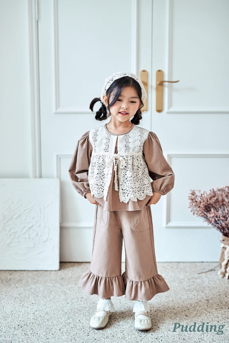 Pudding - Korean Children Fashion - #childofig - Frill Top Bottom Set - 10