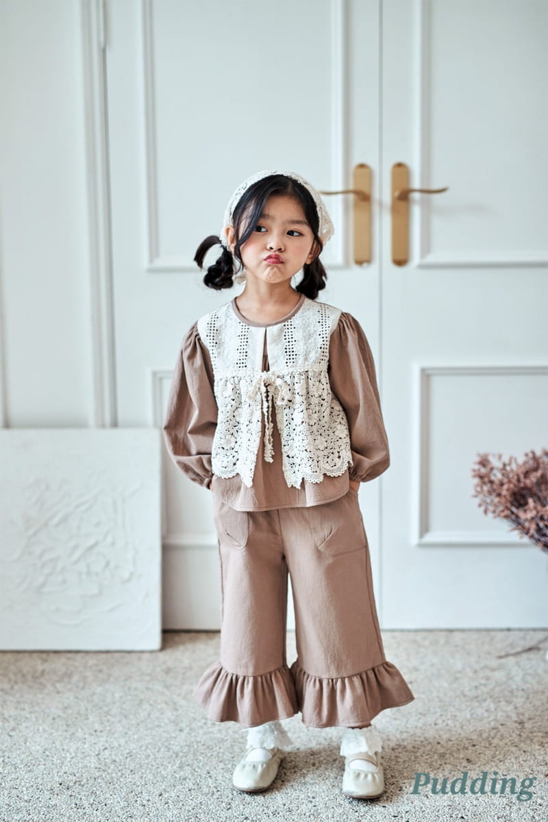 Pudding - Korean Children Fashion - #childofig - Frill Top Bottom Set - 11