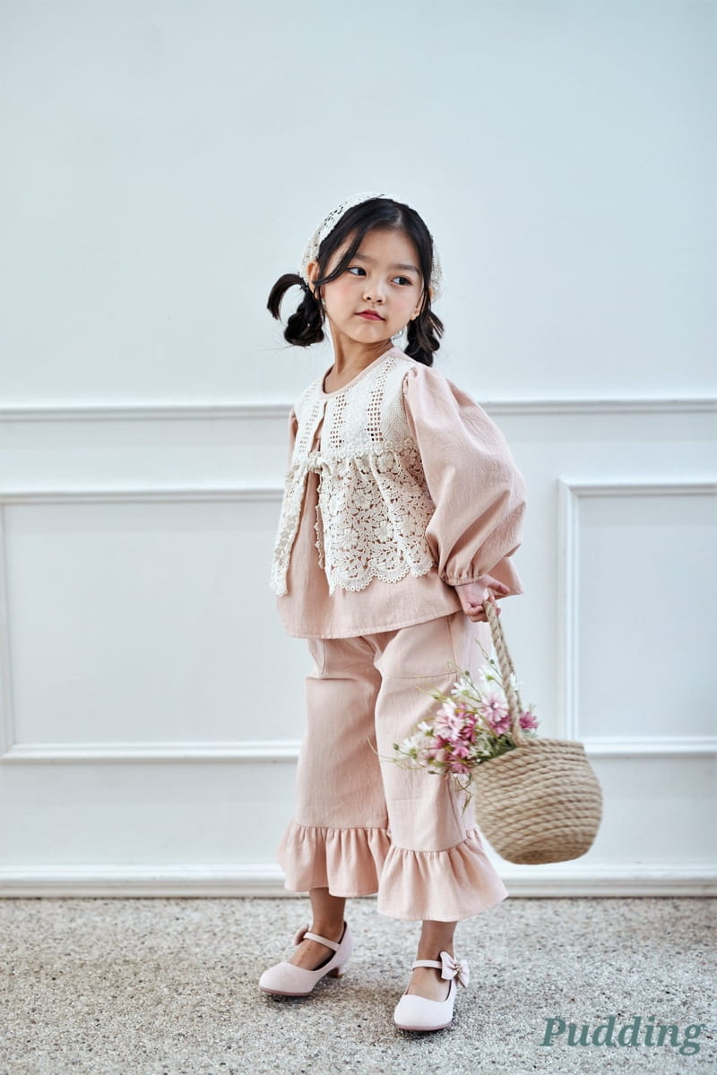 Pudding - Korean Children Fashion - #fashionkids - Frill Top Bottom Set