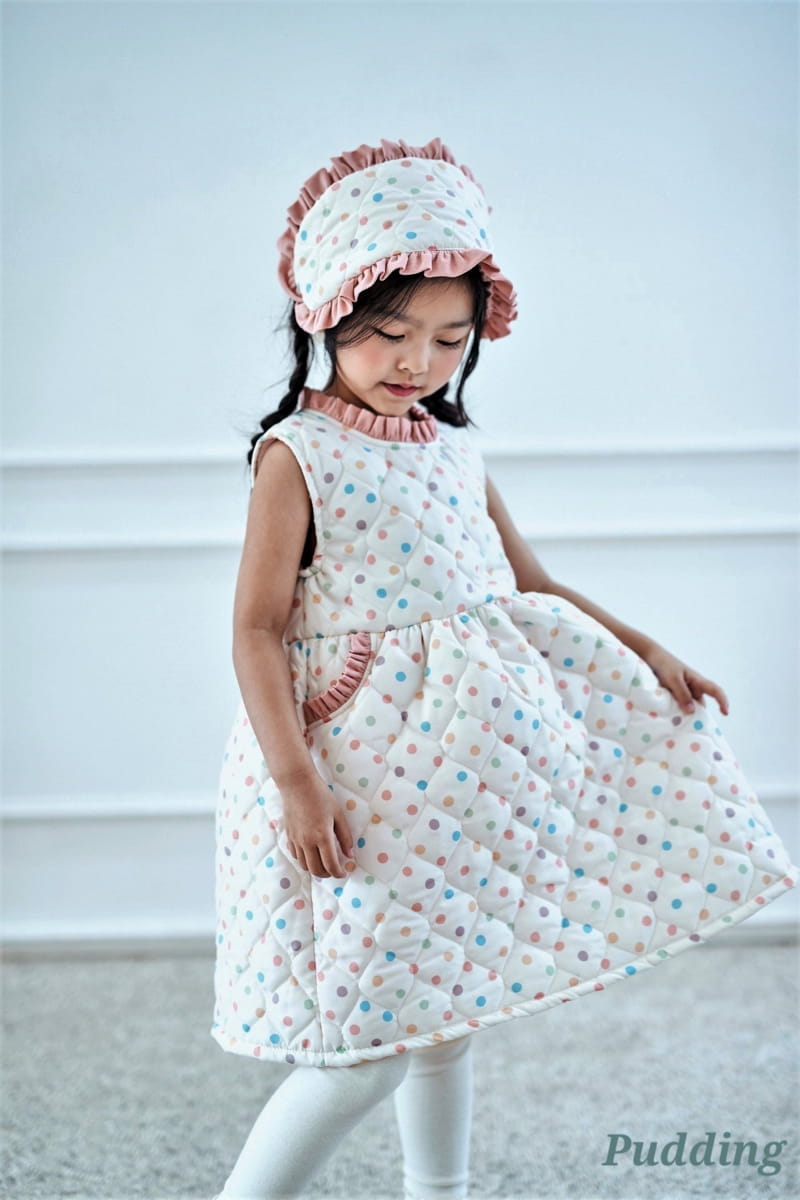 Pudding - Korean Children Fashion - #kidzfashiontrend - Quilting One-piece - 3