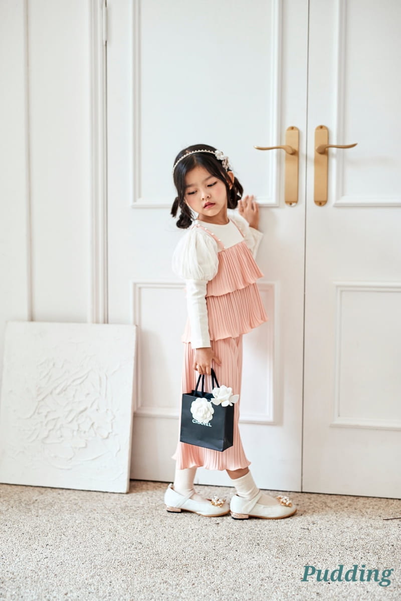 Pudding - Korean Children Fashion - #magicofchildhood - Wrinkle Top Bottom Set - 8