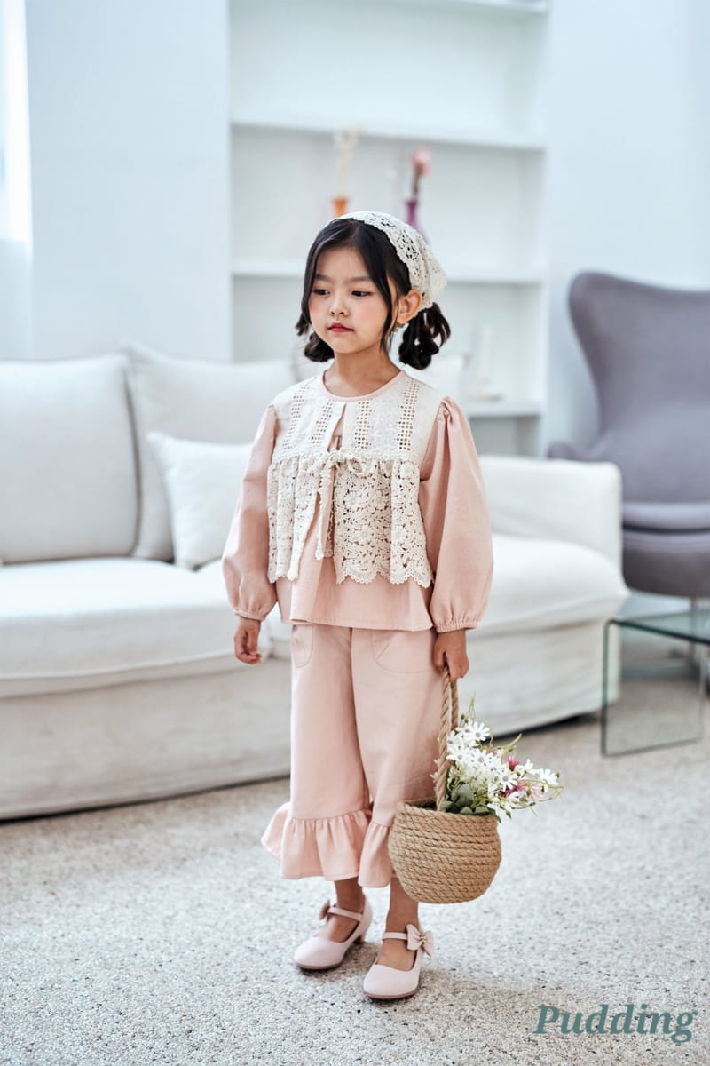 Pudding - Korean Children Fashion - #magicofchildhood - Frill Top Bottom Set - 7