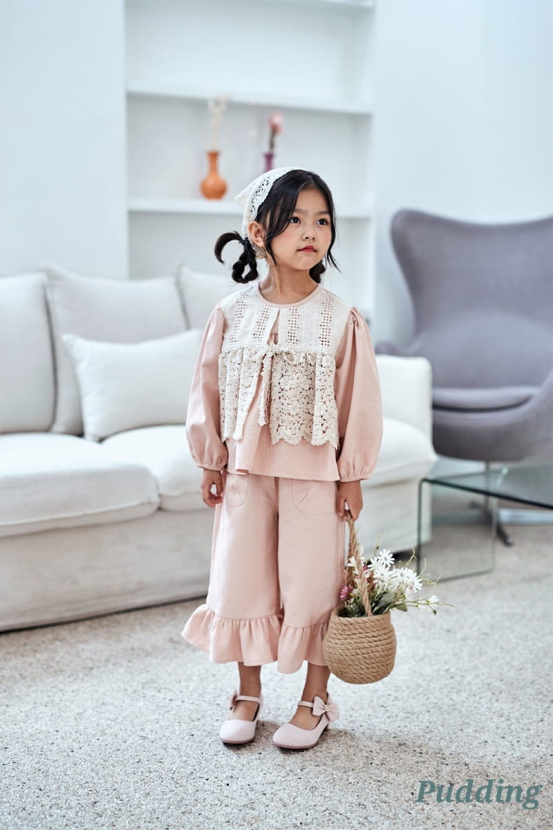 Pudding - Korean Children Fashion - #minifashionista - Frill Top Bottom Set - 8