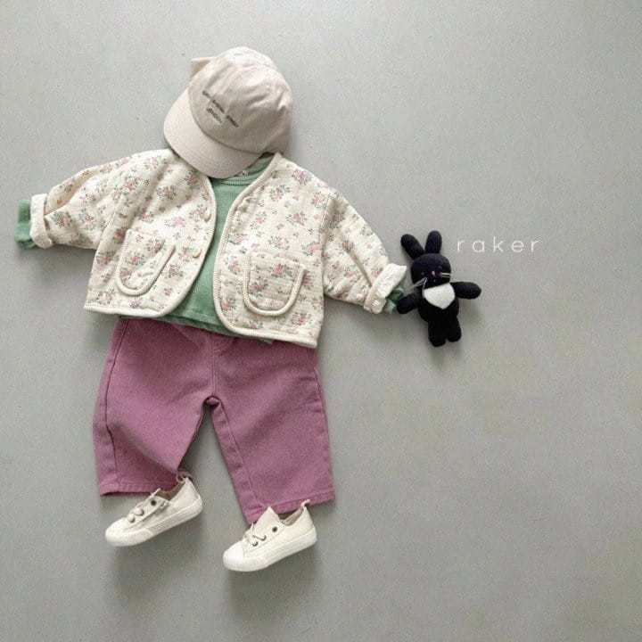 Raker - Korean Children Fashion - #minifashionista - Mus Mue Jacket Flower - 4