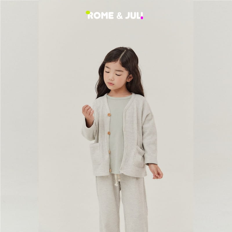 Rome Juli - Korean Children Fashion - #childofig - Waffle Cozy Top Bottom Set - 5
