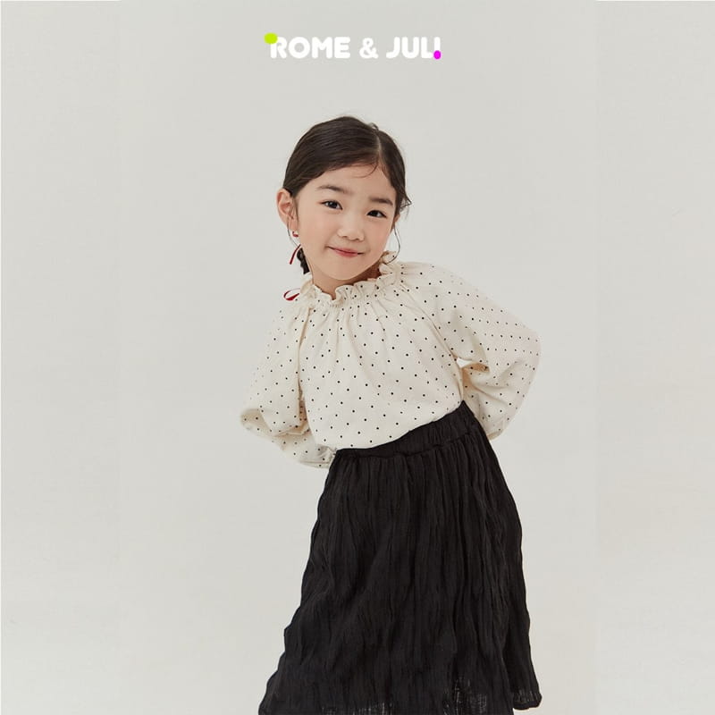 Rome Juli - Korean Children Fashion - #littlefashionista - Dot Smocked Shirring Blouse