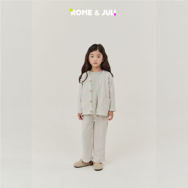 Rome Juli - Korean Children Fashion - #prettylittlegirls - Waffle Cozy Top Bottom Set - 3