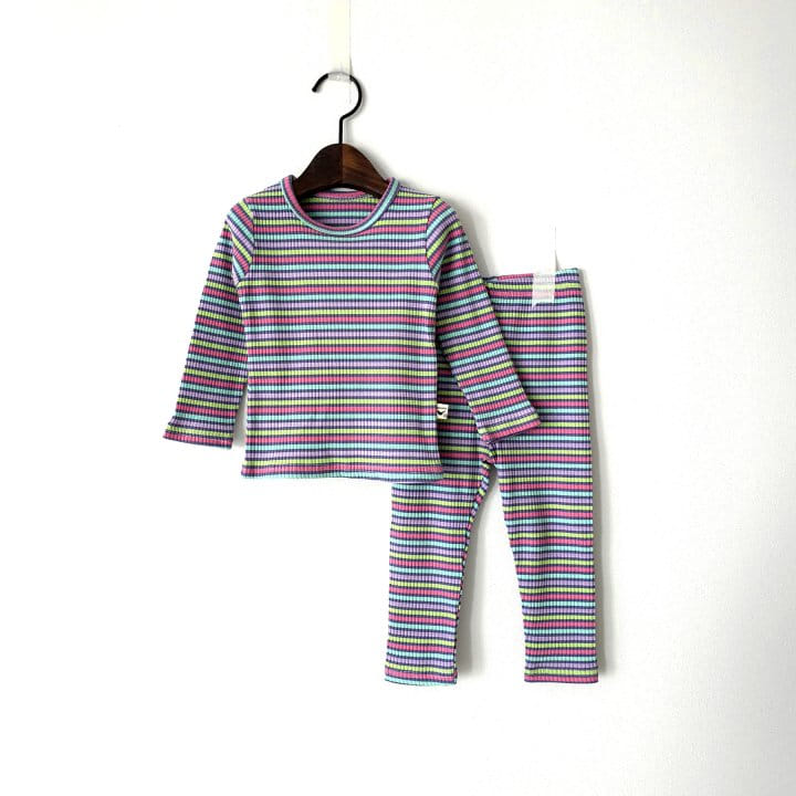 Saerobin - Korean Children Fashion - #discoveringself - Stripes Rib Easywear - 3