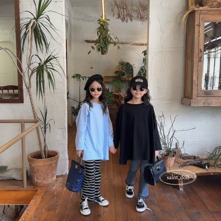 Saint Doll - Korean Children Fashion - #kidsstore - Back Slit Loose Tee with Mom - 7