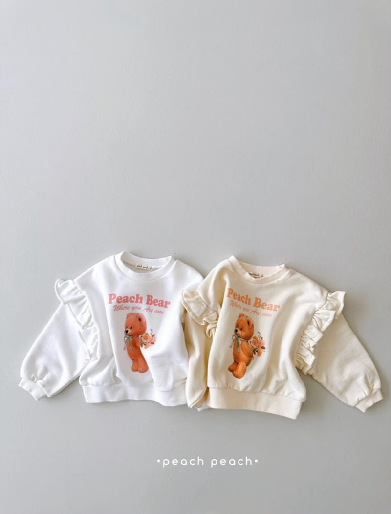 Salad Market - Korean Children Fashion - #designkidswear - Peach Bear Sweatshirt