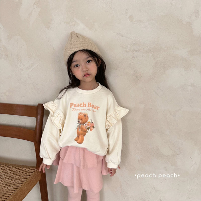 Salad Market - Korean Children Fashion - #fashionkids - Peach Bear Sweatshirt - 3