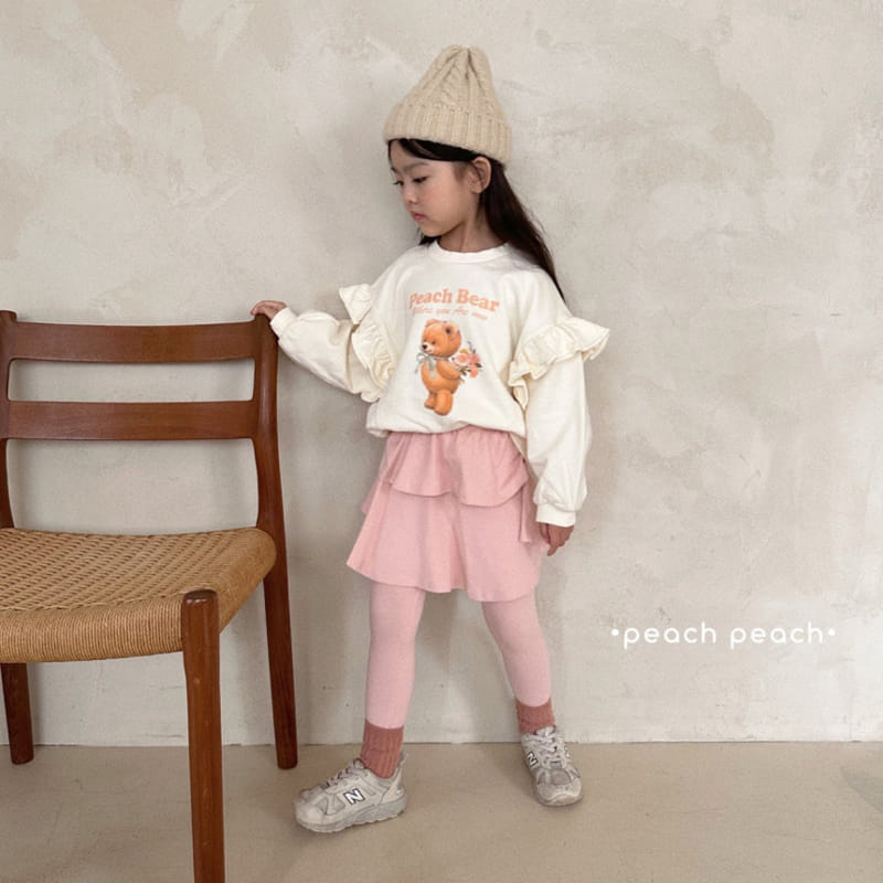 Salad Market - Korean Children Fashion - #littlefashionista - Peach Bear Sweatshirt - 8