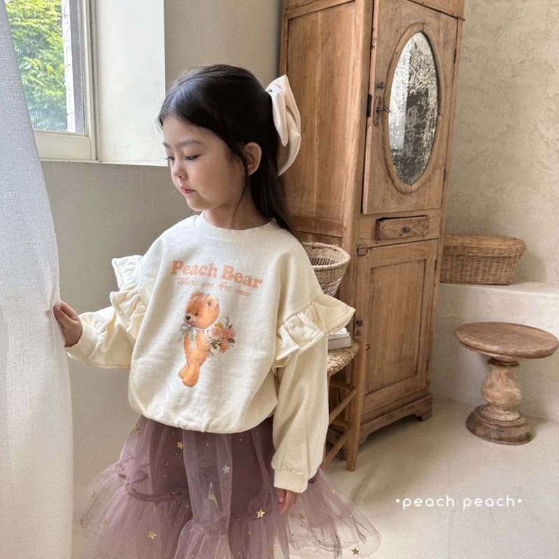 Salad Market - Korean Children Fashion - #prettylittlegirls - Peach Bear Sweatshirt - 11