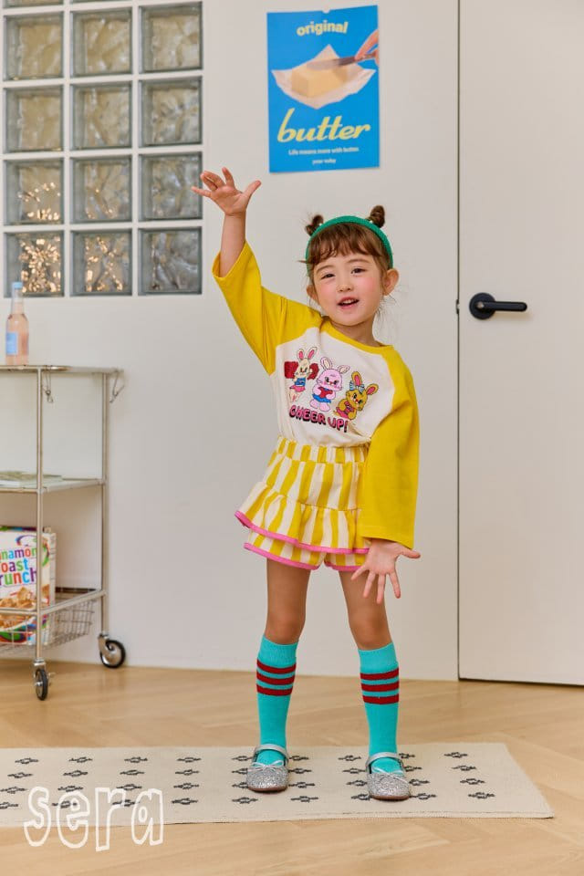 Sera - Korean Children Fashion - #kidzfashiontrend - Stripes Frill Skirt Pants - 2