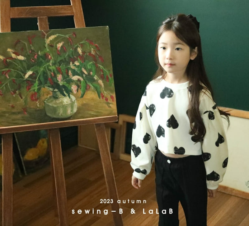 Sewing-B - Korean Children Fashion - #kidsshorts - Heart Sweatshirt - 3