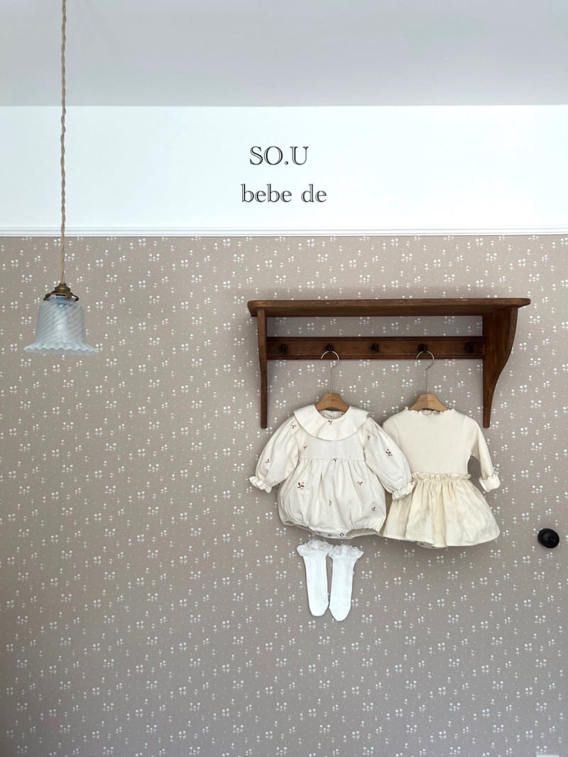 So U - Korean Baby Fashion - #babyclothing - Flower Collar Bodysuit - 5