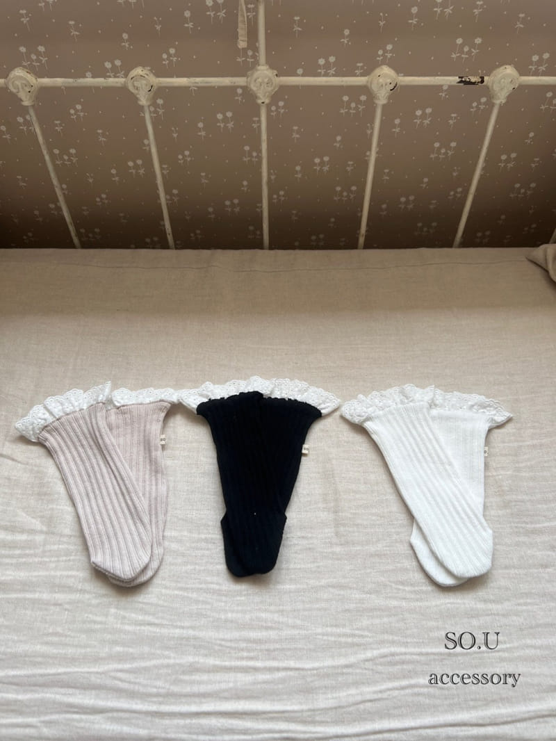 So U - Korean Baby Fashion - #babyoutfit - Bebe Lace Knee Socks