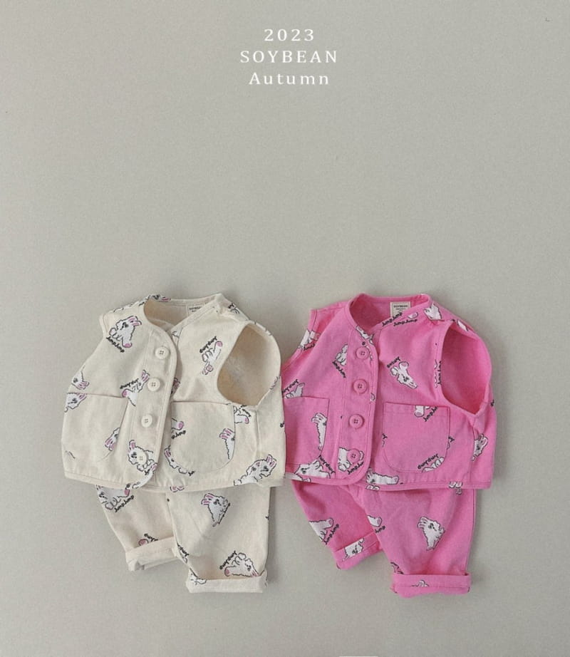 Soybean - Korean Children Fashion - #kidsstore - Jump Bunny Top Bottom Set - 11