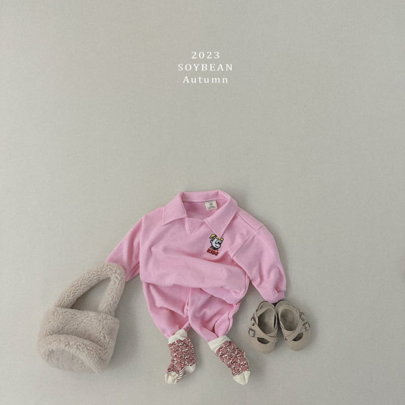 Soybean - Korean Children Fashion - #kidsstore - Kid Collar Top Bottom Set - 3