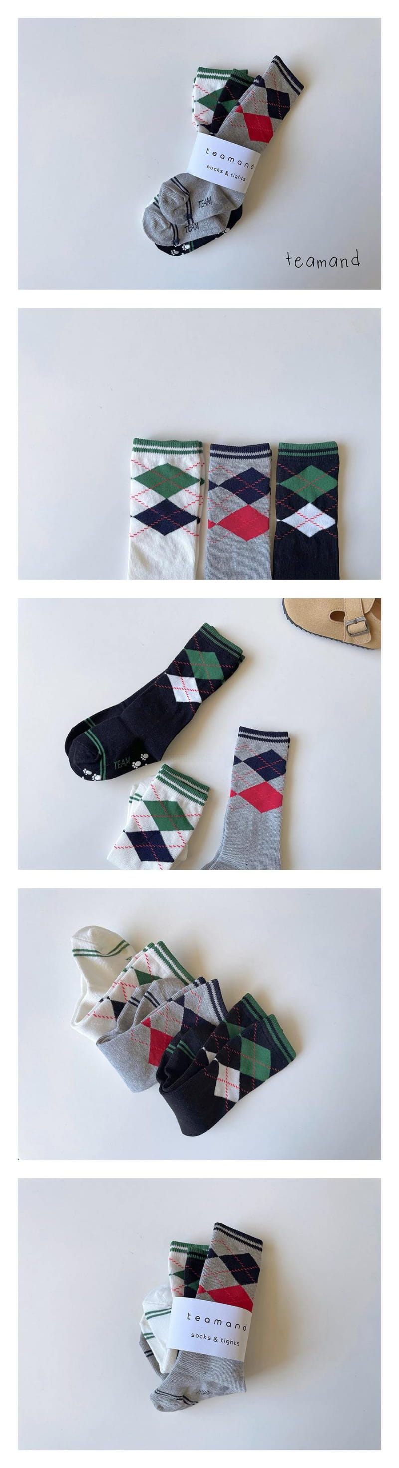 Teamand - Korean Children Fashion - #littlefashionista - Argyle Knee Socks Set
