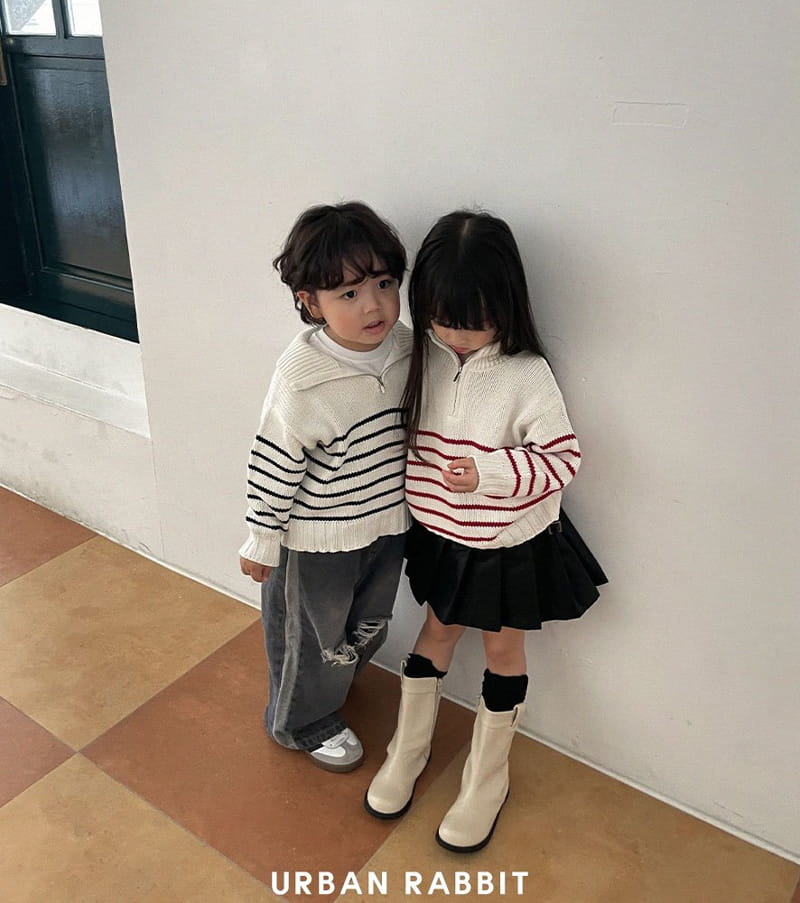 Urban Rabbit - Korean Children Fashion - #littlefashionista - Half Zip-up Knit