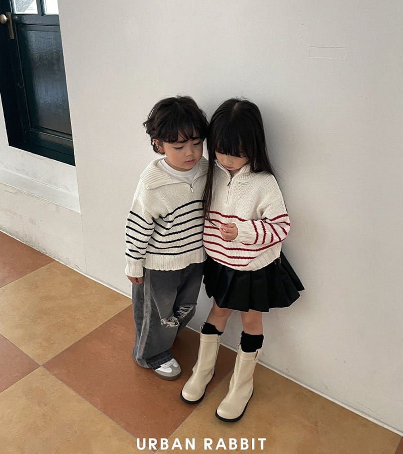 Urban Rabbit - Korean Children Fashion - #magicofchildhood - Half Zip-up Knit - 2