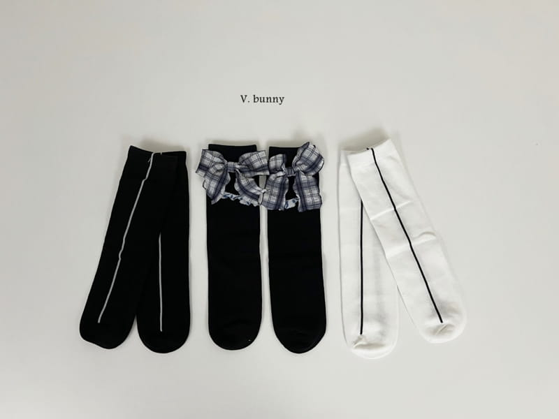 V Bunny - Korean Children Fashion - #childrensboutique - Line Ribbon Socks Set - 11